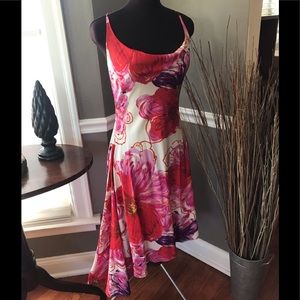 Vintage Ling-Shan Li New York Floral Silk Dress